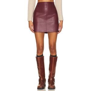 Minkpink 'Kiara' Red Faux Leather Mini Skirt Size XS